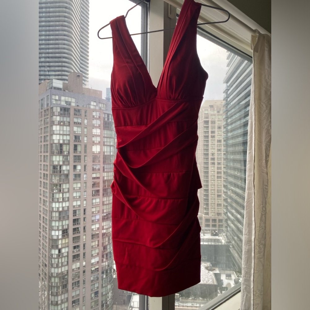 Red mini dress